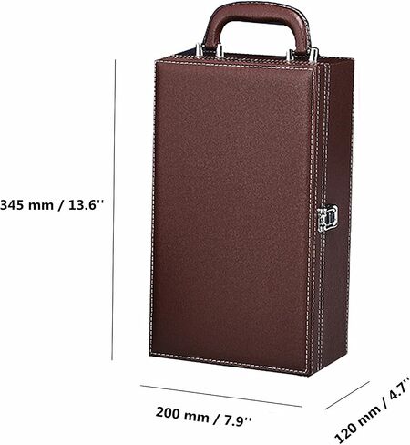 TANG SONG Leather Double Bottle Wine Gift Box with 4 Wine Accessories Wine Bottle Storage whit Locking Latch (Black) in Saudi Arabia