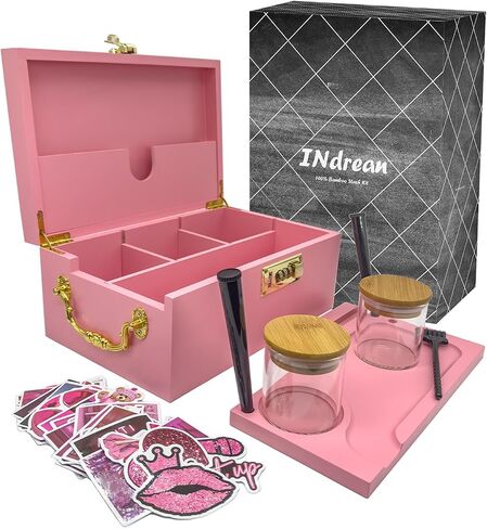 Large Bamboo Box with Lock & Accessories,Wooden Locking Storage Box with Tray, Storage Wood Box and Accessories with Handle, Storage Box Set with Combination Lock in Saudi Arabia