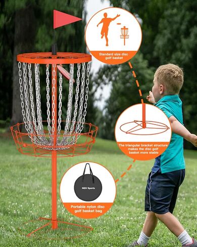Disc Golf Basket,24 Chain Portable Disc Golf Baskets with Bag,Disk Golf Basket, Disc Golf Targets,Disc Golf Goal,Disc Golf Cage Outdoor Indoor Professional Practice in Saudi Arabia