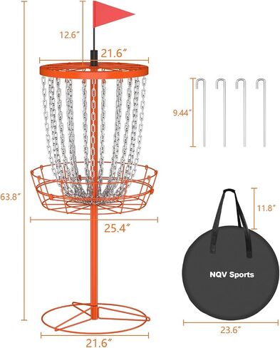 Disc Golf Basket,24 Chain Portable Disc Golf Baskets with Bag,Disk Golf Basket, Disc Golf Targets,Disc Golf Goal,Disc Golf Cage Outdoor Indoor Professional Practice in Saudi Arabia