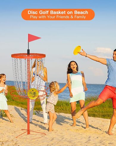 Disc Golf Basket,24 Chain Portable Disc Golf Baskets with Bag,Disk Golf Basket, Disc Golf Targets,Disc Golf Goal,Disc Golf Cage Outdoor Indoor Professional Practice in Saudi Arabia