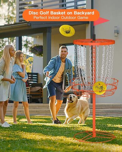 Disc Golf Basket,24 Chain Portable Disc Golf Baskets with Bag,Disk Golf Basket, Disc Golf Targets,Disc Golf Goal,Disc Golf Cage Outdoor Indoor Professional Practice in Saudi Arabia