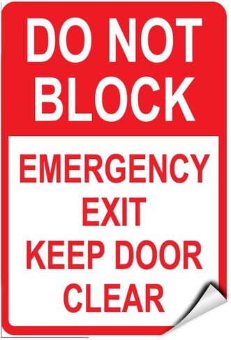 Dont Block Emergency Exit Keep Door Clear Parking Sign Label Decal Sticker 9 inches x 12 inches in Saudi Arabia