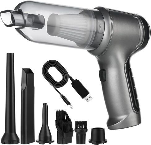 مكنسة كهربائية صغيرة محمولة للسيارة من توموروتيك، 3 في 1 لإزالة الغبار، منفاخ هواء ومضخة يدوية بمحرك بدون فرش 9000PA وTypeC، مكنسة كهربائية محمولة للوحة مفاتيح السيارة قابلة لإعادة الشحن للمنزل والمكتب in Kuwait