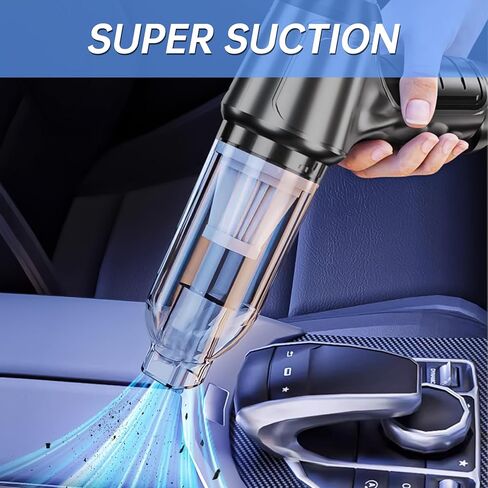 مكنسة كهربائية صغيرة محمولة للسيارة من توموروتيك، 3 في 1 لإزالة الغبار، منفاخ هواء ومضخة يدوية بمحرك بدون فرش 9000PA وTypeC، مكنسة كهربائية محمولة للوحة مفاتيح السيارة قابلة لإعادة الشحن للمنزل والمكتب in Kuwait