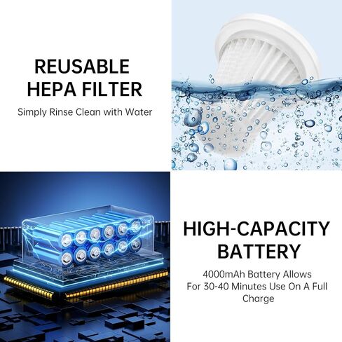 مكنسة كهربائية صغيرة محمولة للسيارة من توموروتيك، 3 في 1 لإزالة الغبار، منفاخ هواء ومضخة يدوية بمحرك بدون فرش 9000PA وTypeC، مكنسة كهربائية محمولة للوحة مفاتيح السيارة قابلة لإعادة الشحن للمنزل والمكتب in Kuwait