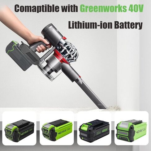 محول URUN V7/8 لبطارية ليثيوم Greenworks 40 فولت تتحول إلى بطارية مكنسة كهربائية محمولة Dyson V7/8 متوافقة مع V7 V8 المطلق V7 V8 Animal V7 V8 Motorhead Pro المزيد من وقت الطاقة in Kuwait