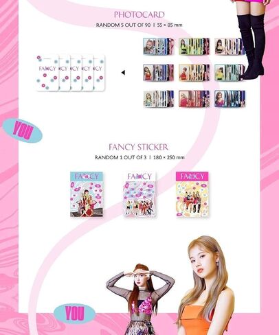 الألبوم المصغر السابع من TWICE - FANCY YOU [B ver. ]+1 ملصق مطوي+1 بطاقة صورة إضافية+1 قناع أيدول+1 مرآة يد للجيب in Kuwait