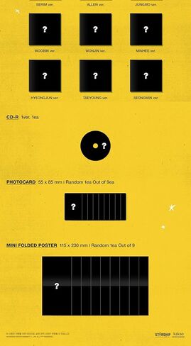 محتويات الألبوم الصغير السابع من CRAVITY EVERSHINE + بطاقة الصور الفوتوغرافية + تتبع CRVT مختوم (إصدار الشفق القياسي) in Kuwait