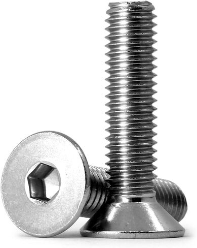 15 PCS M8-1.25 x 40mm Flat Head Socket Cap Screws, Stainless Steel A2-70, DIN 7991, Allen Socket Drive,Full Thread, Machine Thread in Saudi Arabia