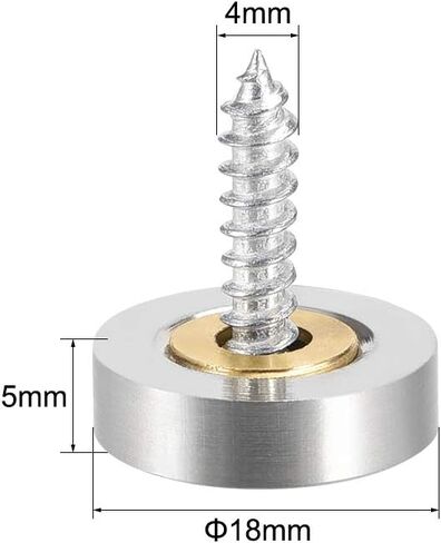 uxcell Mirror Screws Decorative Caps Cover Nails Brushed Stainless Steel 22mm 8pcs in Saudi Arabia