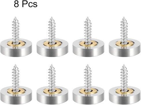 uxcell Mirror Screws Decorative Caps Cover Nails Brushed Stainless Steel 22mm 8pcs in Saudi Arabia