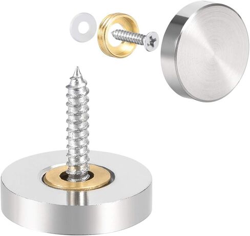 uxcell Mirror Screws Decorative Caps Cover Nails Brushed Stainless Steel 22mm 8pcs in Saudi Arabia
