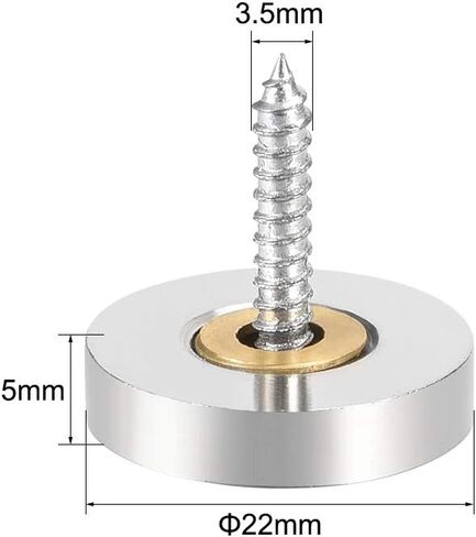 uxcell Mirror Screws Decorative Caps Cover Nails Brushed Stainless Steel 22mm 8pcs in Saudi Arabia