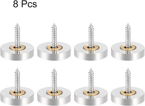 uxcell Mirror Screws Decorative Caps Cover Nails Brushed Stainless Steel 22mm 8pcs in Saudi Arabia