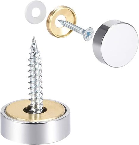 uxcell Mirror Screws Decorative Caps Cover Nails Brushed Stainless Steel 22mm 8pcs in Saudi Arabia