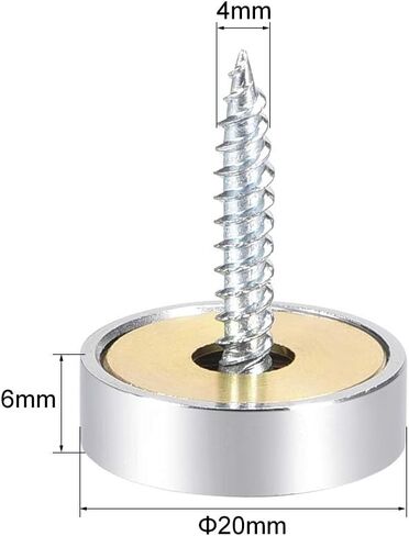 uxcell Mirror Screws Decorative Caps Cover Nails Brushed Stainless Steel 22mm 8pcs in Saudi Arabia