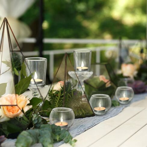 Mifoci 24 Pcs 1.97 Inch 2.2 Inch Glass Clear Votive Candle Holders Bulk Glass Candle Holder Tea Lights Candle Holder for Floating Candle Tealight Wedding Bridal Baby Shower Party Home Table Decor in Saudi Arabia