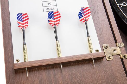 مجموعة خزانة Unicorn Oxford Dartboard - لوح ذو شعيرات بالحجم الرسمي - حلقة أرقام معدنية قابلة للتدوير - لوح سيزال ذاتي الشفاء - أسلاك مقسمة معدنية مستديرة - خزانة مصقولة سوداء مع حماية للحائط in Kuwait