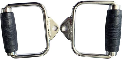 LAT Pull Down Bar, Strength Training Deluxe Single Double D Handle Tricep Rope, V-Shaped Rotating Straight Press Down Bar for Weight Workout, Cable Machine Accessories in Kuwait