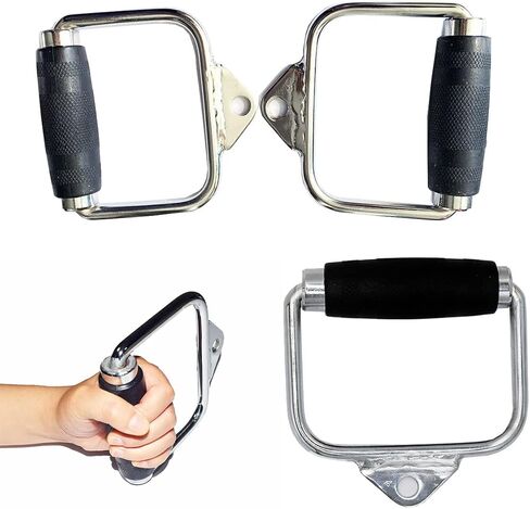 LAT Pull Down Bar, Strength Training Deluxe Single Double D Handle Tricep Rope, V-Shaped Rotating Straight Press Down Bar for Weight Workout, Cable Machine Accessories in Kuwait