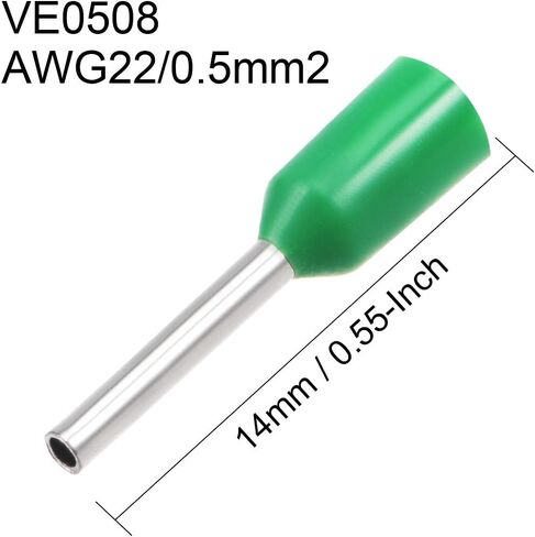 uxcell 2500 قطعة AWG22 موصلات تجعيد أسلاك نحاسية، VE0508، أحمر، أزرق، أسود، أصفر، أخضر، مجموعة أدوات تجعيد الأسلاك، مجموعة متنوعة من أطراف طرفية الحبل المعزول in Saudi Arabia