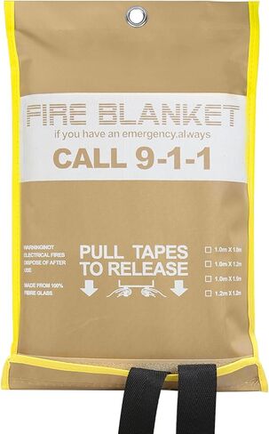 بطانية حريق 1 قطعة 40in * 40in بطانية حريق للطوارئ مصنوعة من مواد غير قابلة للاحتراق بطانية حريق للمنزل والمطبخ والسيارة والمدفأة والشواية. in Kuwait