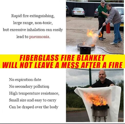 بطانية حريق 1 قطعة 40in * 40in بطانية حريق للطوارئ مصنوعة من مواد غير قابلة للاحتراق بطانية حريق للمنزل والمطبخ والسيارة والمدفأة والشواية. in Kuwait