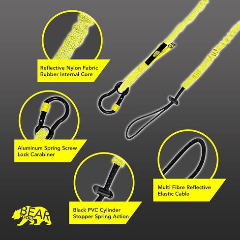 BearTOOLS حبل أمان بقفل لولبي أصفر جديد بطول 3 أقدام، حلقة تسلق للعين، نهاية حلقة قابلة للتعديل، متينة للغاية in Kuwait