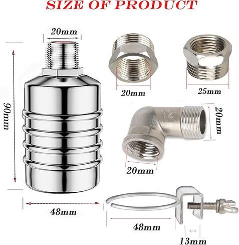 Fully Automatic Water Level Control Float Valve, 304 Stainless Steel Float Valve, 1/2 "to 3/4" Water Float Valve, Automatic Water Level Controller for Water Tanks And Livestock Tanks in Saudi Arabia