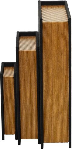 Deco 79 Linen Fabric Decorative Box Faux Storage Book Book Shaped Boxes, Set of 3 Decorative Keepsake Boxes 12", 9", 6"H, Black in Saudi Arabia