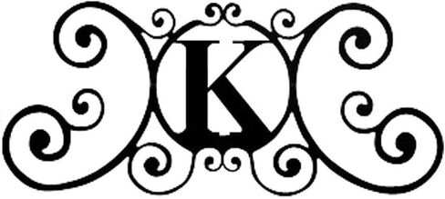 24 Inch House Plaque Letter - Wrought Iron Metal Scrolled Monogram Initial Letter Home Door Wall Hanging Art Decor Family Name Last Name Letter Sign (W, 24 x 11 inches,Thick 0.078 inch (2mm) in Saudi Arabia