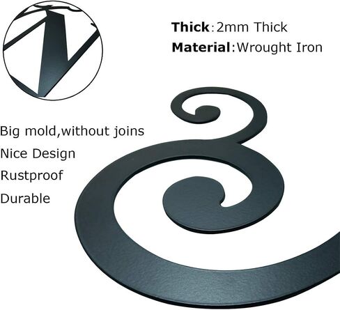 24 Inch House Plaque Letter - Wrought Iron Metal Scrolled Monogram Initial Letter Home Door Wall Hanging Art Decor Family Name Last Name Letter Sign (W, 24 x 11 inches,Thick 0.078 inch (2mm) in Saudi Arabia