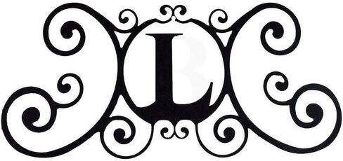 24 Inch House Plaque Letter - Wrought Iron Metal Scrolled Monogram Initial Letter Home Door Wall Hanging Art Decor Family Name Last Name Letter Sign (W, 24 x 11 inches,Thick 0.078 inch (2mm) in Saudi Arabia
