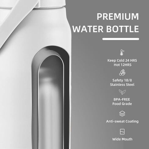 ColorSub 50oz Insulated Water Bottle With 2-in-1 Straw and Chug Leakproof Lid, BPA Free Stainless Steel Wide Mouth Sports Water Cup Flask Army green in Saudi Arabia
