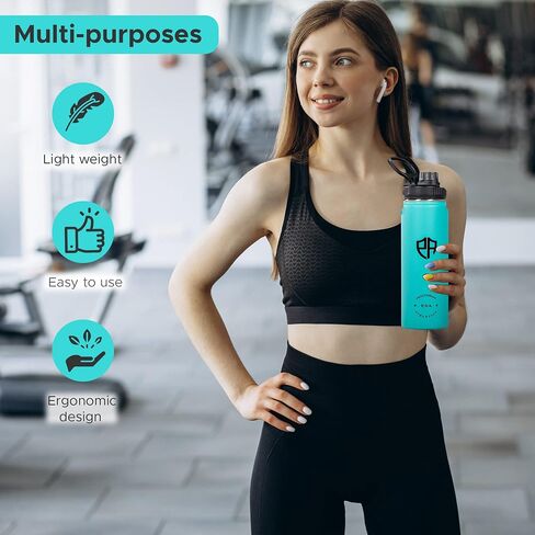 24 Oz Stainless Steel Thermal Insulated Hot/Cold Water Bottles To Keep Any Drink Hot For 12 Hours & Cold For 24 Hours - Gym Water Bottles For Men & Women - Mens Thermal Water Bottle (Cooled Blue) in Saudi Arabia