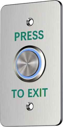 Push to Exit Button，4.53''L x 1.57'' W Stainless Steel Door Bell Type Round Request to Exit Button for Door Access Control with LED Light NC COM and NO Output in Saudi Arabia