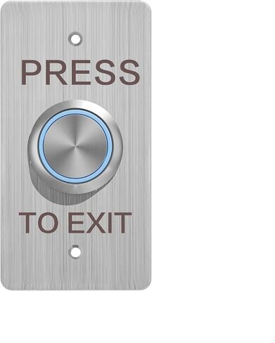 Push to Exit Button，4.53''L x 1.57'' W Stainless Steel Door Bell Type Round Request to Exit Button for Door Access Control with LED Light NC COM and NO Output in Saudi Arabia