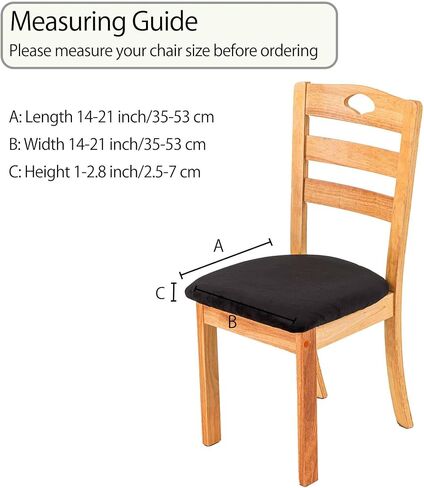 qiden Velvet Dining Chair Seat Covers, High Stretch Removable Washable Dining Room Upholstered Chair Seat Protector Slipcovers-Beige-4 Pcs in Saudi Arabia