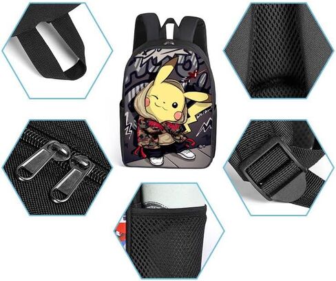 Cartoon Backpack 16-Inch Double-Layer Large-Capacity, Laptop Backpack, Leisure Travel Backpack -A in Saudi Arabia