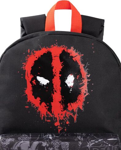 Marvel Deadpool Boys Backpack Black & Red Rucksack with Adjustable Straps Superhero School Bag For Kids Movie Merchandise in Saudi Arabia