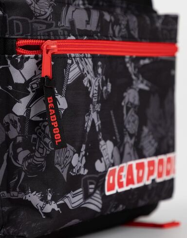 Marvel Deadpool Boys Backpack Black & Red Rucksack with Adjustable Straps Superhero School Bag For Kids Movie Merchandise in Saudi Arabia