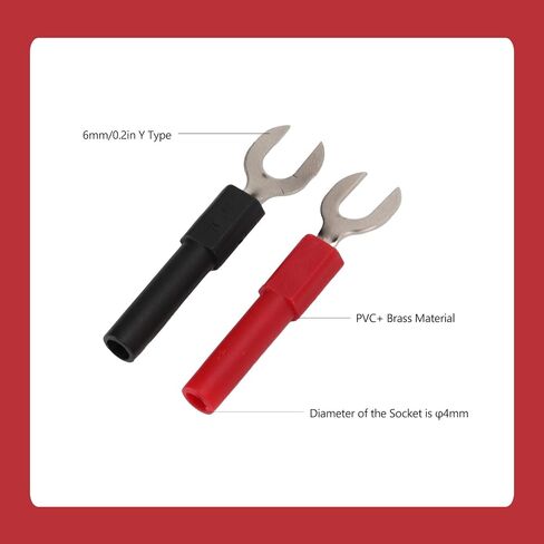 10Pcs Fork Spade U Type Wire Connector Electrical Crimp Terminal 4mm/0.2in Hole Fork Spade Quick Splice Banana Plug Maximum Current 10A in Saudi Arabia