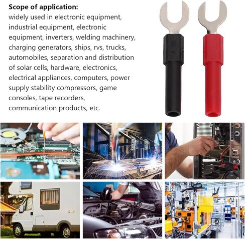 10Pcs Fork Spade U Type Wire Connector Electrical Crimp Terminal 4mm/0.2in Hole Fork Spade Quick Splice Banana Plug Maximum Current 10A in Saudi Arabia