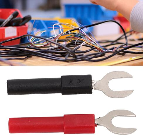 10Pcs Fork Spade U Type Wire Connector Electrical Crimp Terminal 4mm/0.2in Hole Fork Spade Quick Splice Banana Plug Maximum Current 10A in Saudi Arabia