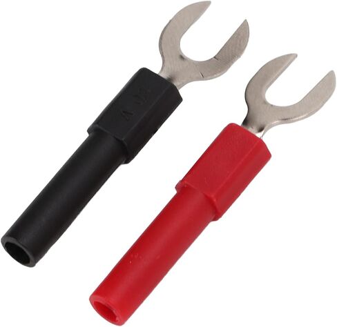 10Pcs Fork Spade U Type Wire Connector Electrical Crimp Terminal 4mm/0.2in Hole Fork Spade Quick Splice Banana Plug Maximum Current 10A in Saudi Arabia