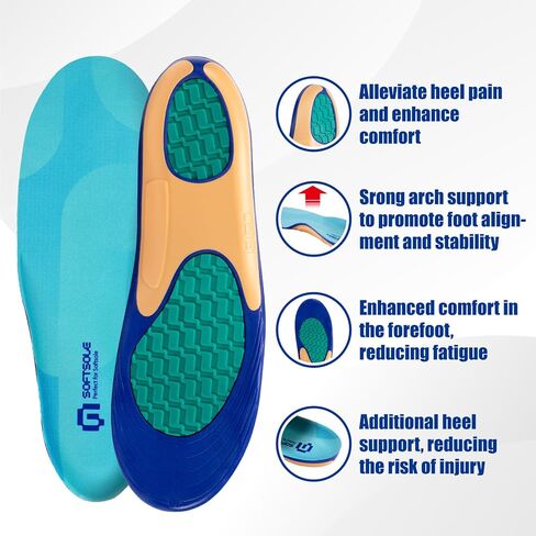 نعال الجري للرجال - حشوات رياضية GED لتخفيف التهاب اللفافة الأخمصية، ودعم القوس، وألعاب القوى - حشوات تقويمية للثبات والتوسيد، وتقليل تعب القدم (الولايات المتحدة 10-10.5) in Kuwait