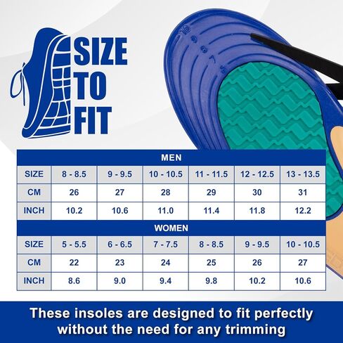 نعال الجري للرجال - حشوات رياضية GED لتخفيف التهاب اللفافة الأخمصية، ودعم القوس، وألعاب القوى - حشوات تقويمية للثبات والتوسيد، وتقليل تعب القدم (الولايات المتحدة 10-10.5) in Kuwait