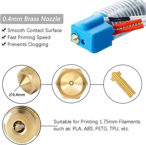 مجموعة V5 J-Head Hotend مع فوهة 0.4 مم + جورب سيليكون بركان V5، مجموعة بثق رأس طباعة سبائك الألومنيوم 1.75 مم خيوط ثلاثية الأبعاد بديلة للطابعة متوافقة مع Anycubic Vyper Hotend 24V 40W in Kuwait