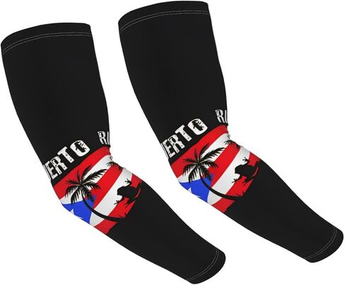 Cute Puerto Rico Flag Arm Sleeves Puerto Rican Flag Sports Sun Cooling Arm Sleeve for Women Men Cycling, Hiking in Saudi Arabia